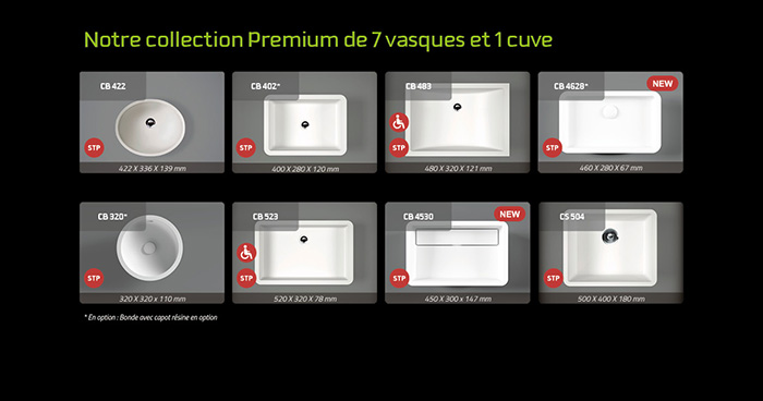 La Collection ASKA Premium de 7 vasques et 1 cuve